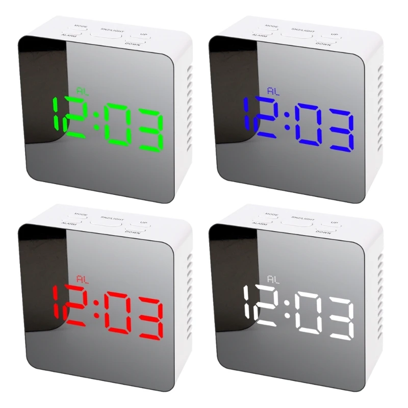 

Светодиодные зеркальные настольные часы цифровой будильник Повтор дисплей светильник Настольный USB