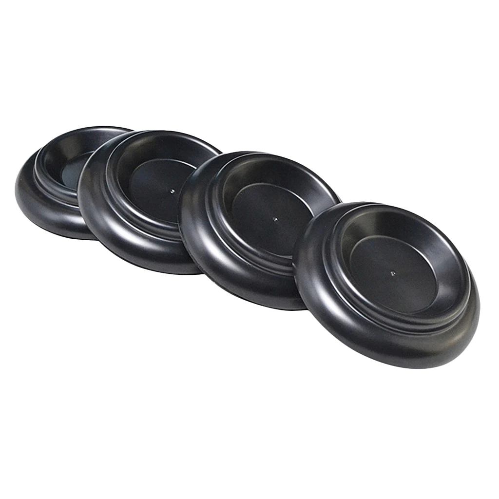 

4 Pcs Round Black Piano Caster Cup Foot Pad For Upright Piano