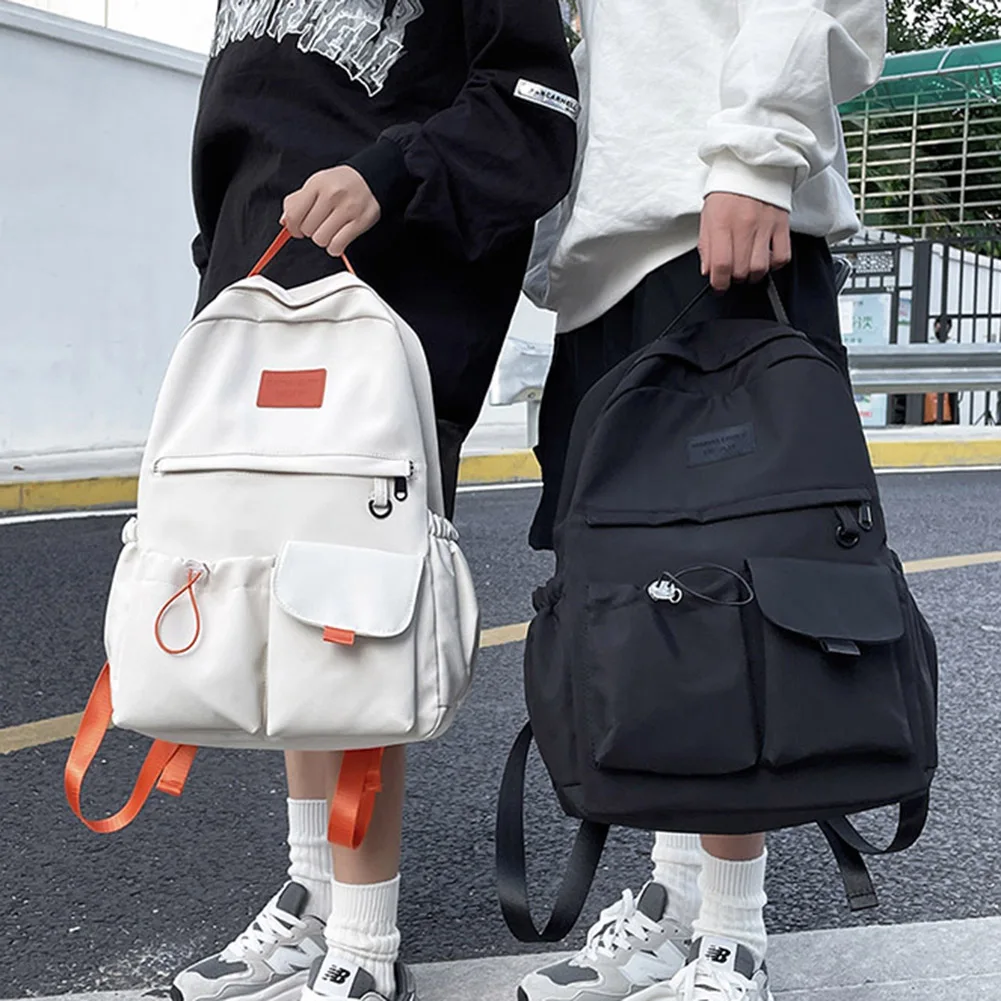 

Student Schoolbag Large Capacity College Student Rucksack Nylon Fashion Adjustable Strap Contrast Color for Teenage Girls Boys