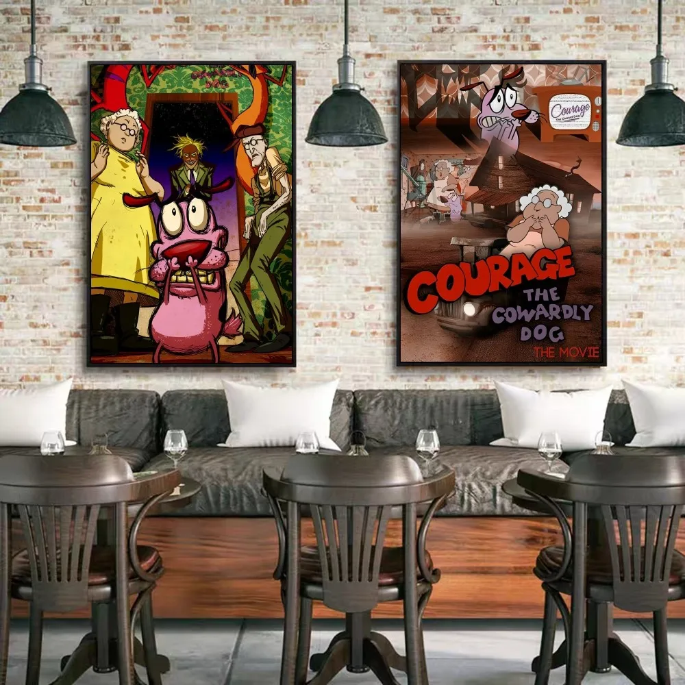 C-Courage The C-Cowardly Dog Клейкая Настенная Живопись Винтажный Постер Породы Собаки
