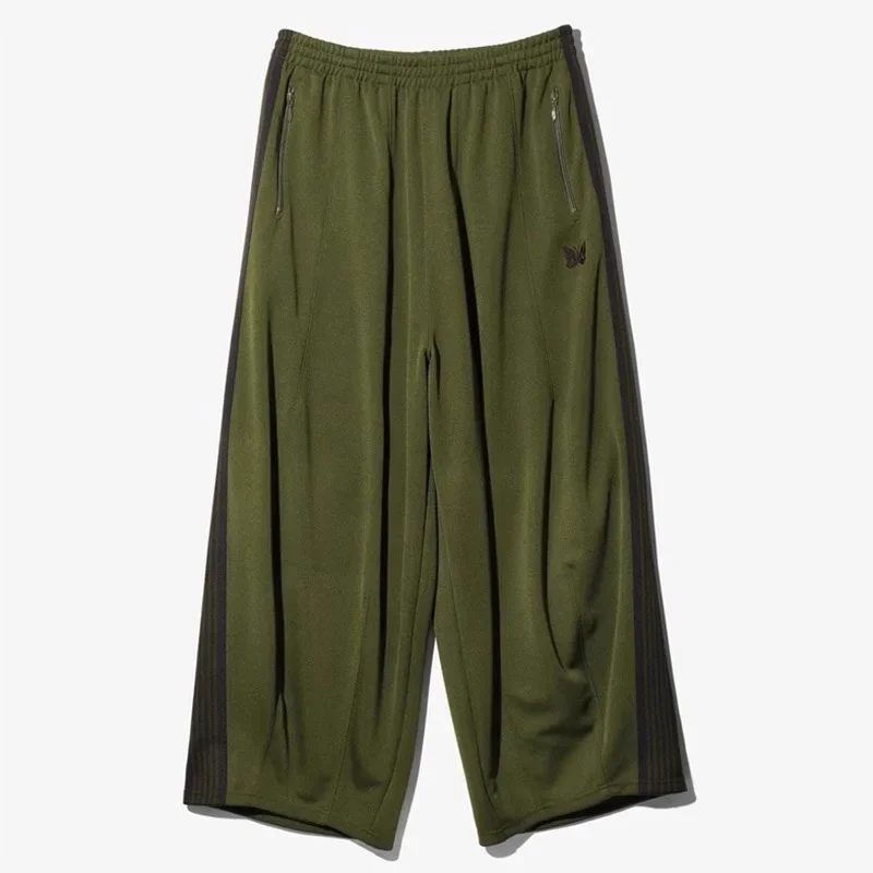 25ss оливково-зеленые широкие брюки Nee Dles для мужчин и женщин высшего качества с