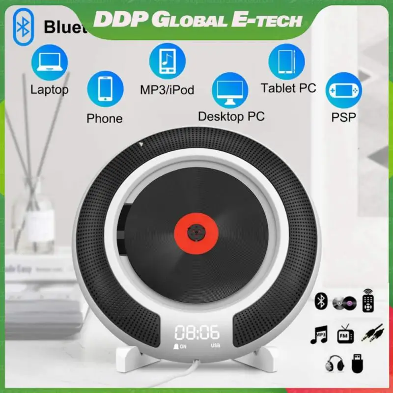 

With Remote Control Headphone Jack Fm Radio Portable Usb Wall-mounted Cd Player Speaker 45mm2 Compatible Drive Reader