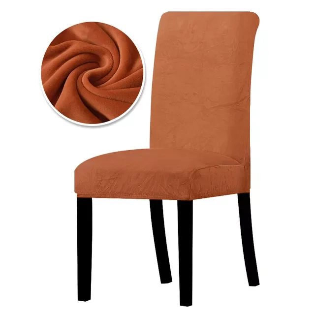 

1/2/4/6 Pieces Real Velvet Fabric Super Soft Chair Cover Luxurious Office Seat Cases Tretch Chair Covers For Dining Room Hotel