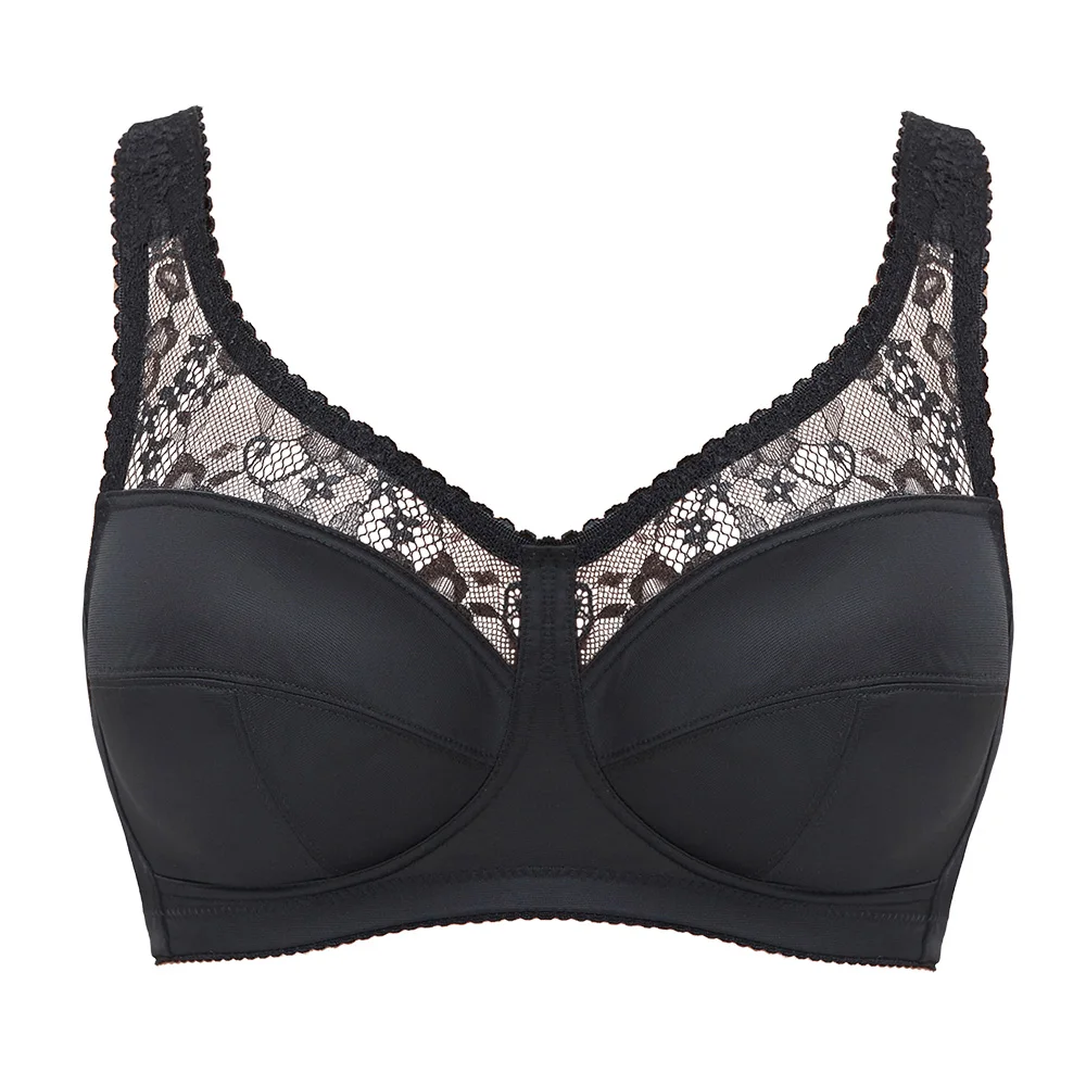 Plus Size Lace Bra For Women Summer Thin Big Size Top Femme Bralette Wirefree Full Coverage Big Size B C D E F G H I