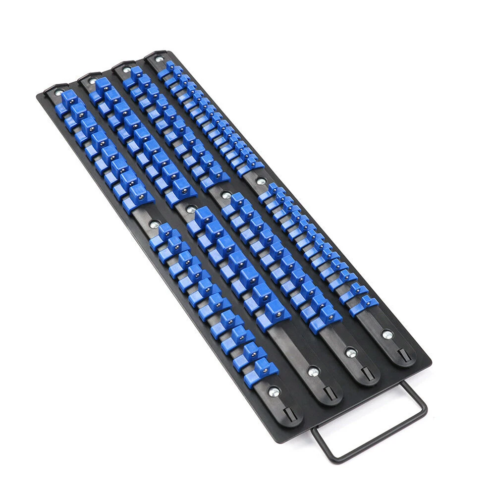 

80Pcs Socket Wrench Holders 1/4In 3/8In 1/2In Socket Wrench Holders 17.44*5.9 Inch Socket Organizer Rail Bracket Handle Tools