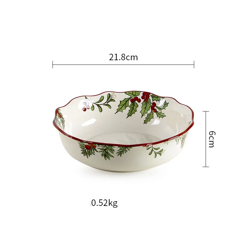 Рождественская миска для салата с омелой домашняя супа необычная мелкая