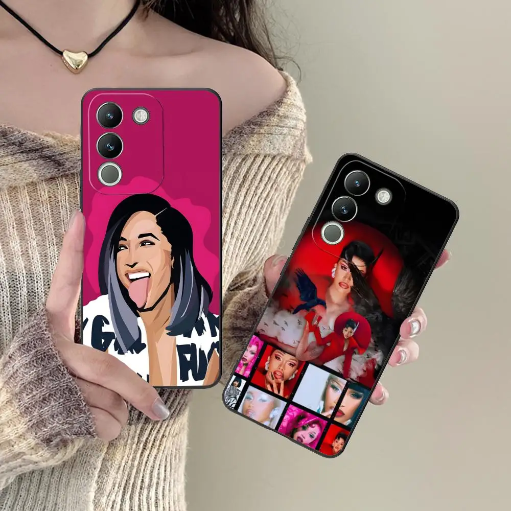 Фото Чехол для телефона Cardi B для VIVO Y77 76 75 74 73 72 58 56 55 51 50 38 36 Y19 Y18 Y03 Y01 5G, мягкий противоударный чехол из ТПУ. №3