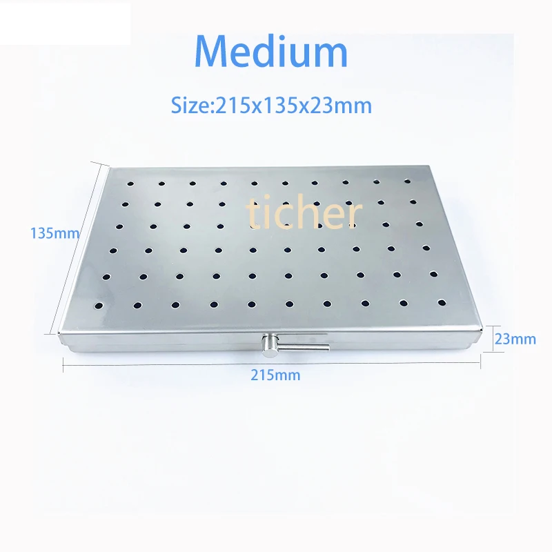 Sterilization Case Single Layer Autoclavable Tray with Silicone Mat Sterilizing Tool Aluminium Instruments Hold Sterilising