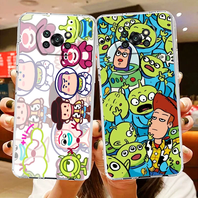 

Transparent Phone Case For Xiaomi Poco X4 X3 X2 NFC F4 F3 F2 GT M5s M4 M3 M2 Pro C50 C40 C3 Disney Toy Story Cover Shell Coque