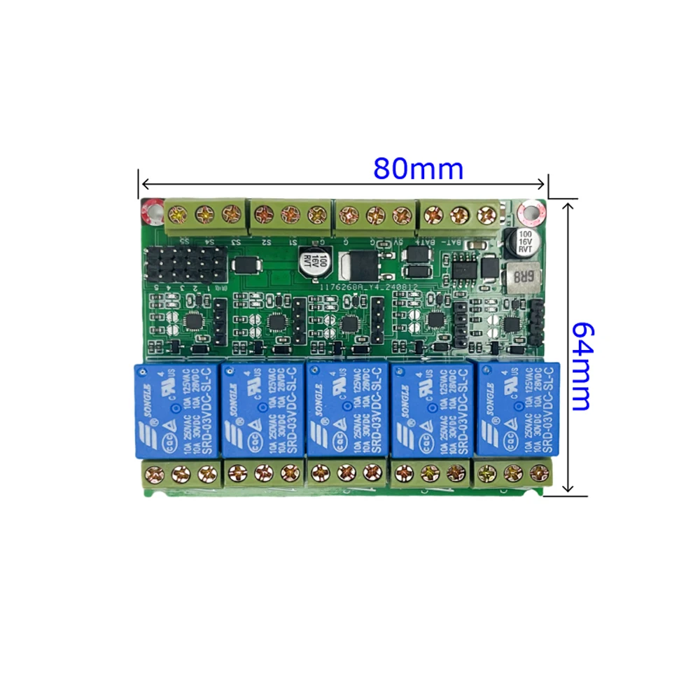 5-канальный релейный модуль RC PWM с высоким током 2S-14S, фиксируемыйнезапираемый, для радиоуправляемых катеров-приманок, с выходом BEC 5В 3А (art.: 3920da4a4f727) - 3920da4a4f727