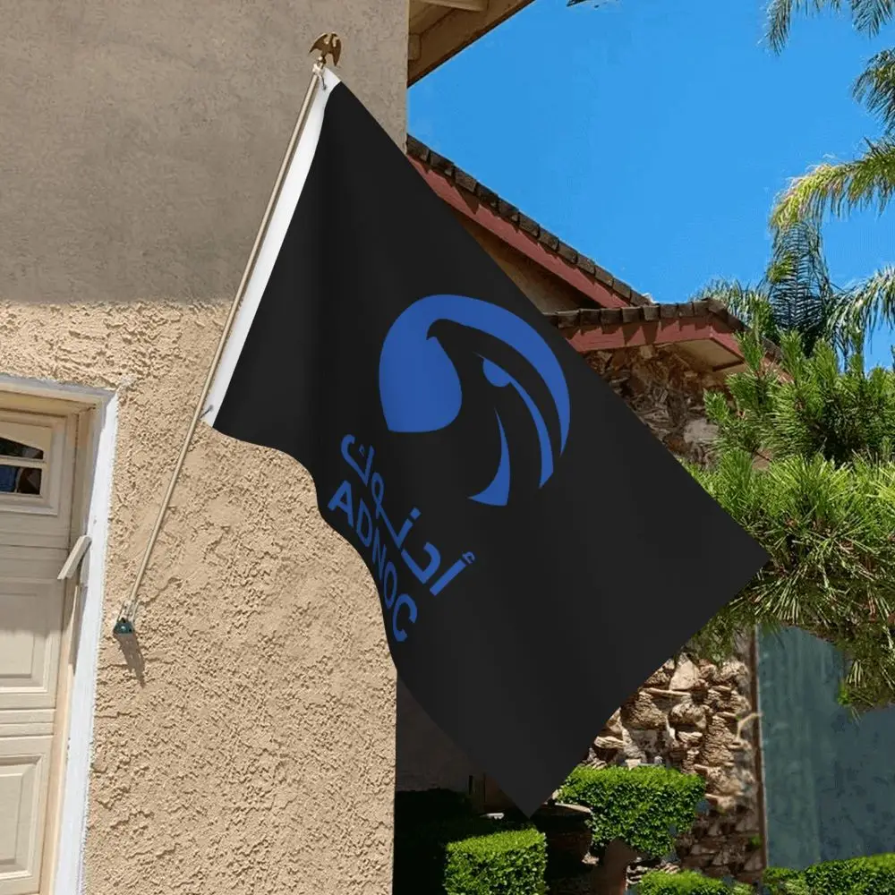 Новый двухсторонний баннер ADNOC флаг для сада декоративный яркий 3x5 футов (90x150 см)