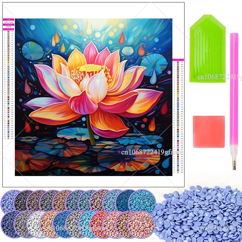 Цветы лотоса 5D DIY алмазная живопись полная дрель стразы Алмазная мозаика вышивка