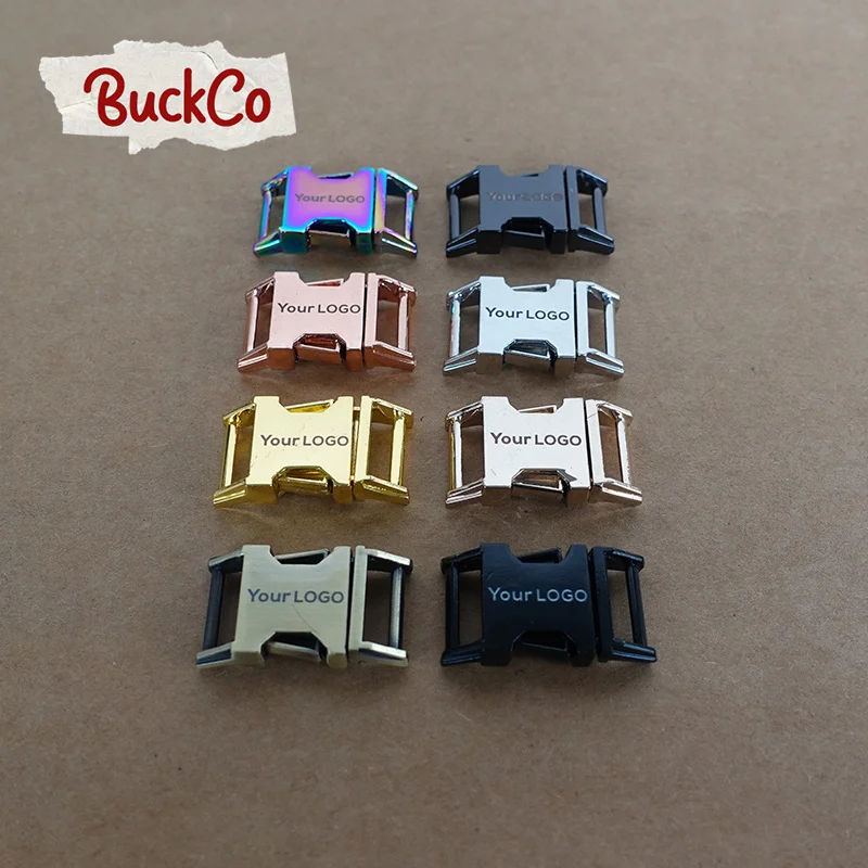 

50 шт./лот, Выгравированная боковая пряжка, kirsite, «сделай сам», ошейники для собак, аксессуар, прочный замок безопасности, 15 мм, ленточная обвязка, 8 видов