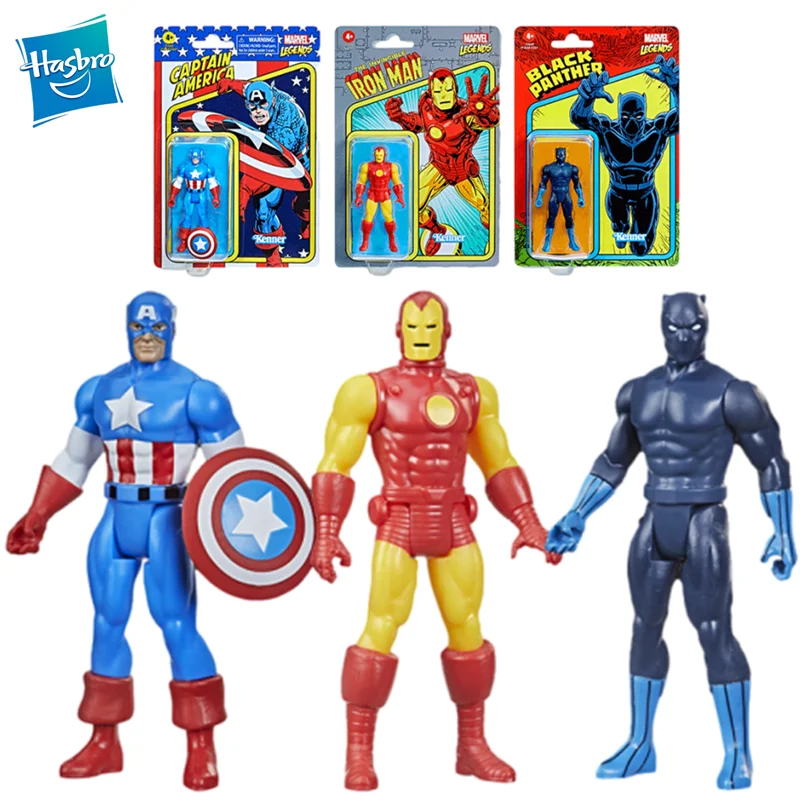

Оригинальные легенды Марвел Hasbro, ручная работа, Ретро Серия, Капитан Америка, Железный человек, черный цвет, модель пантера могут активные п...