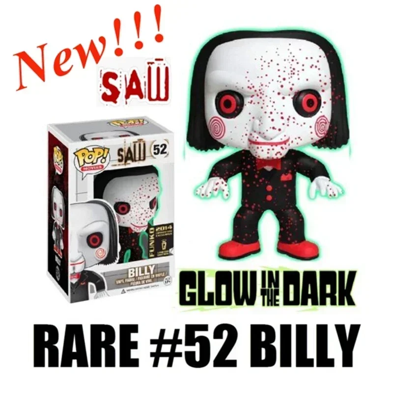 Фото FUNKO POP 2026 MOVIES SAW Toys Regular BILLY # 52 светящиеся виниловые фигурки-куклы, коллекционные модели, подарок для детей №2