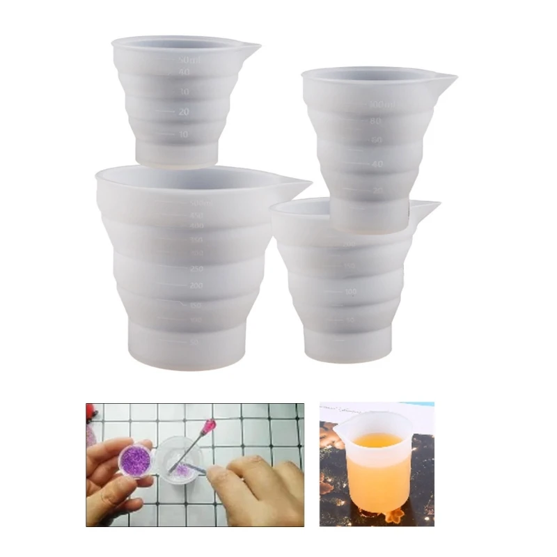

Silicone Mixing Container Mold Measure Cup Resin Molds DIY Casting Jewelry Making Moulds for Resin Art Crafts Projects