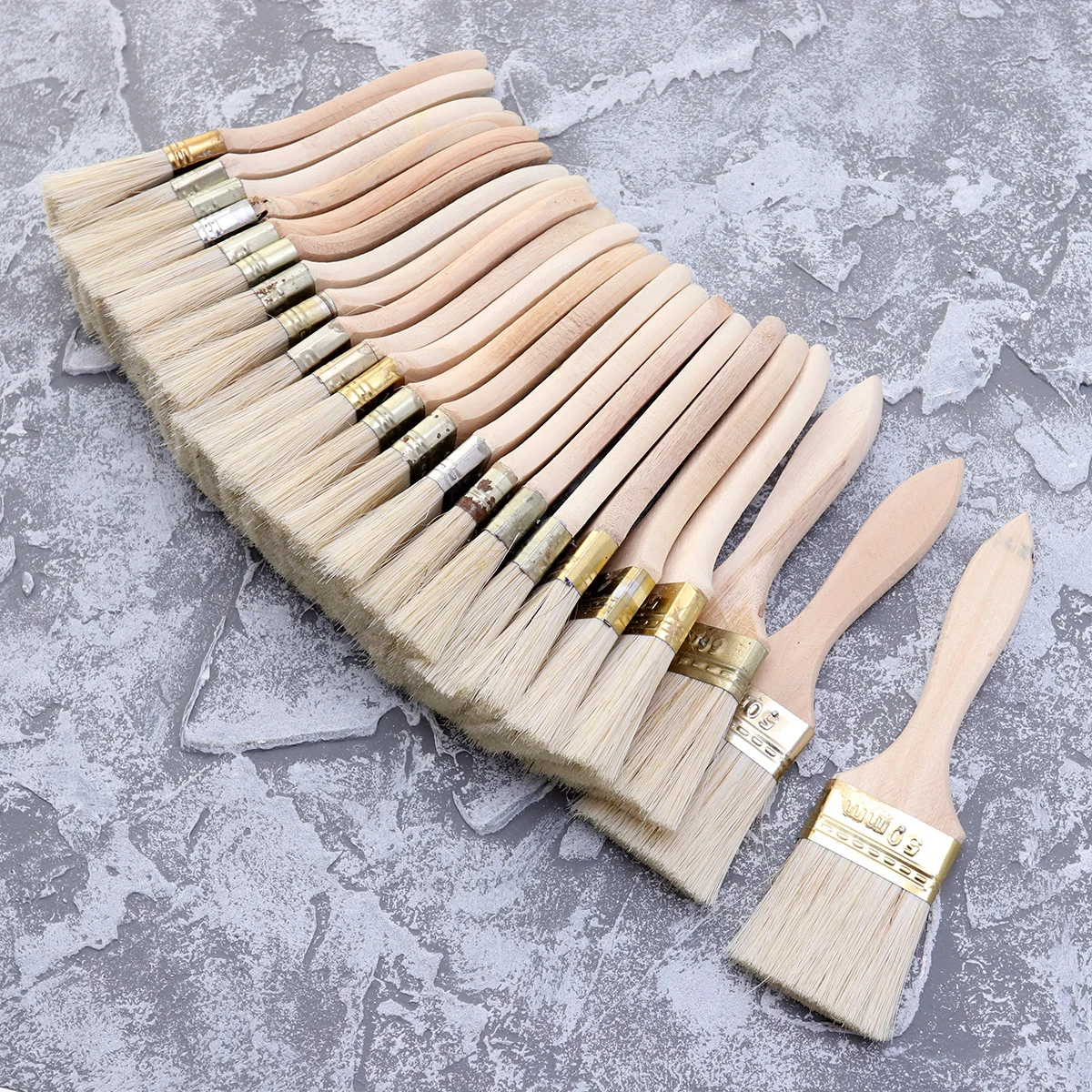 

23pcs Kids Brushes For Hair Furniture Brush Chip Brushes Professional Brushes For Kidses with Wooden Handle for Stains