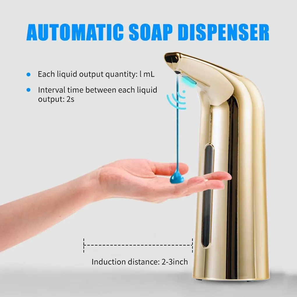 

400ML Automatic Soap Dispenser Infrared Touchless Liquid Smart Sensor Hands Free Sanitizer Induction Shampoo