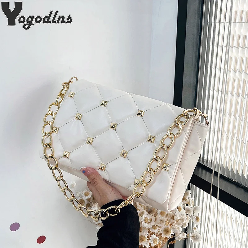 

Luxury Design Women's Armpit Shoulder Bag Chain Quilted Clutches Purses And Handbag For Female PU Leather Top Handle Bag