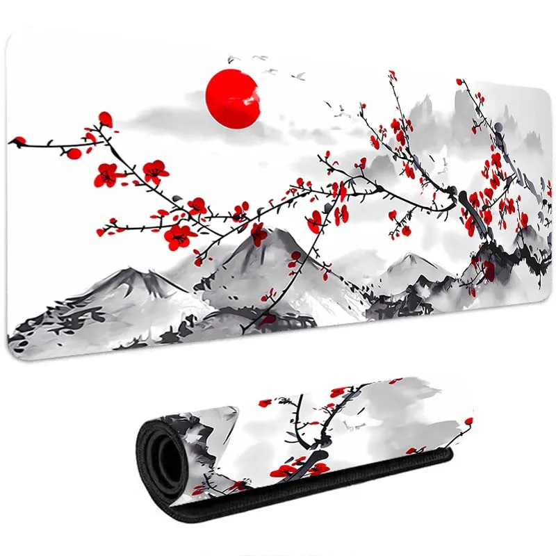 

Large Black Gaming Mouse Pad Floral Mousepad Gamer 900x400 Rubber Keyboard Mats Desk Pad Mat Table Mausepad Carpet Flower Pad