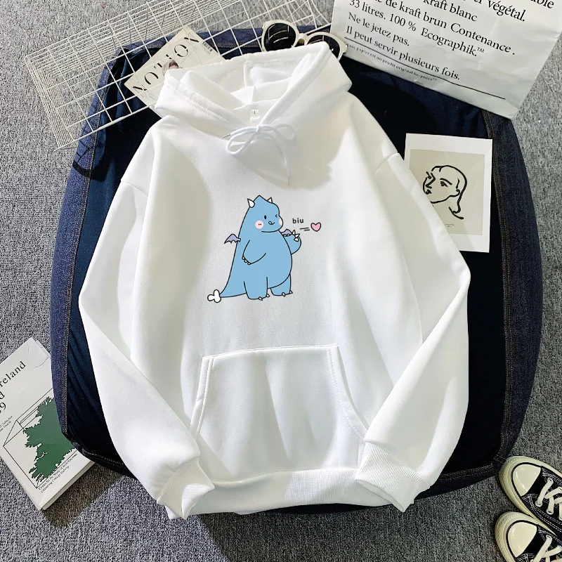 

2022 Autumn and Winter Models Women Plus Velvet Thick Loose Long-sleeved Hoodie Couples Sweater
