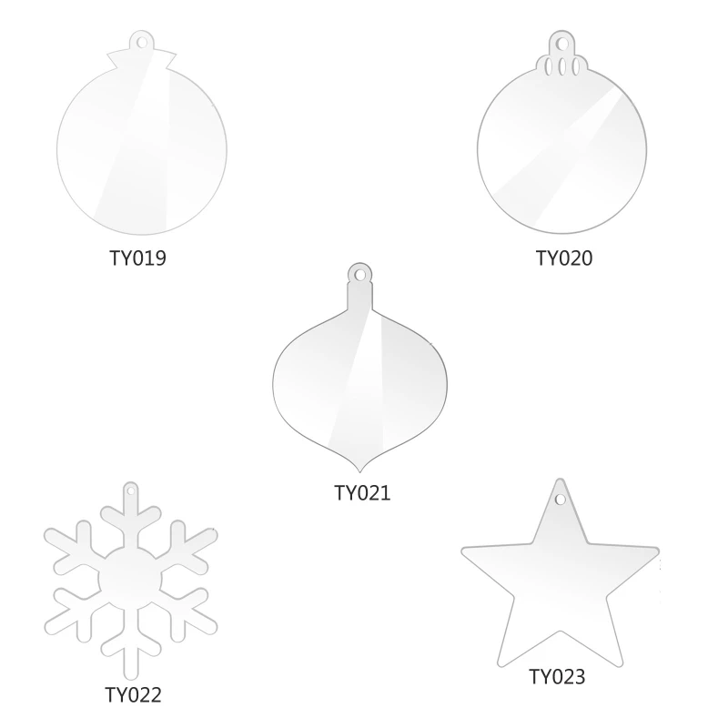 

270F 10x Акриловые рождественские пустые листы, подвесные украшения, рождественские прозрачные пустые Рождественские елочные украшения, укра...