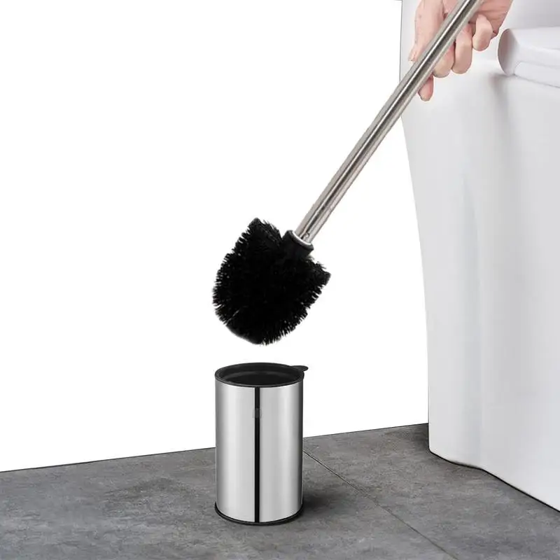 

Plastic Toilet Brush With Stainless Steel Handle Soft Bristles Cleaning Tools For Bathroom