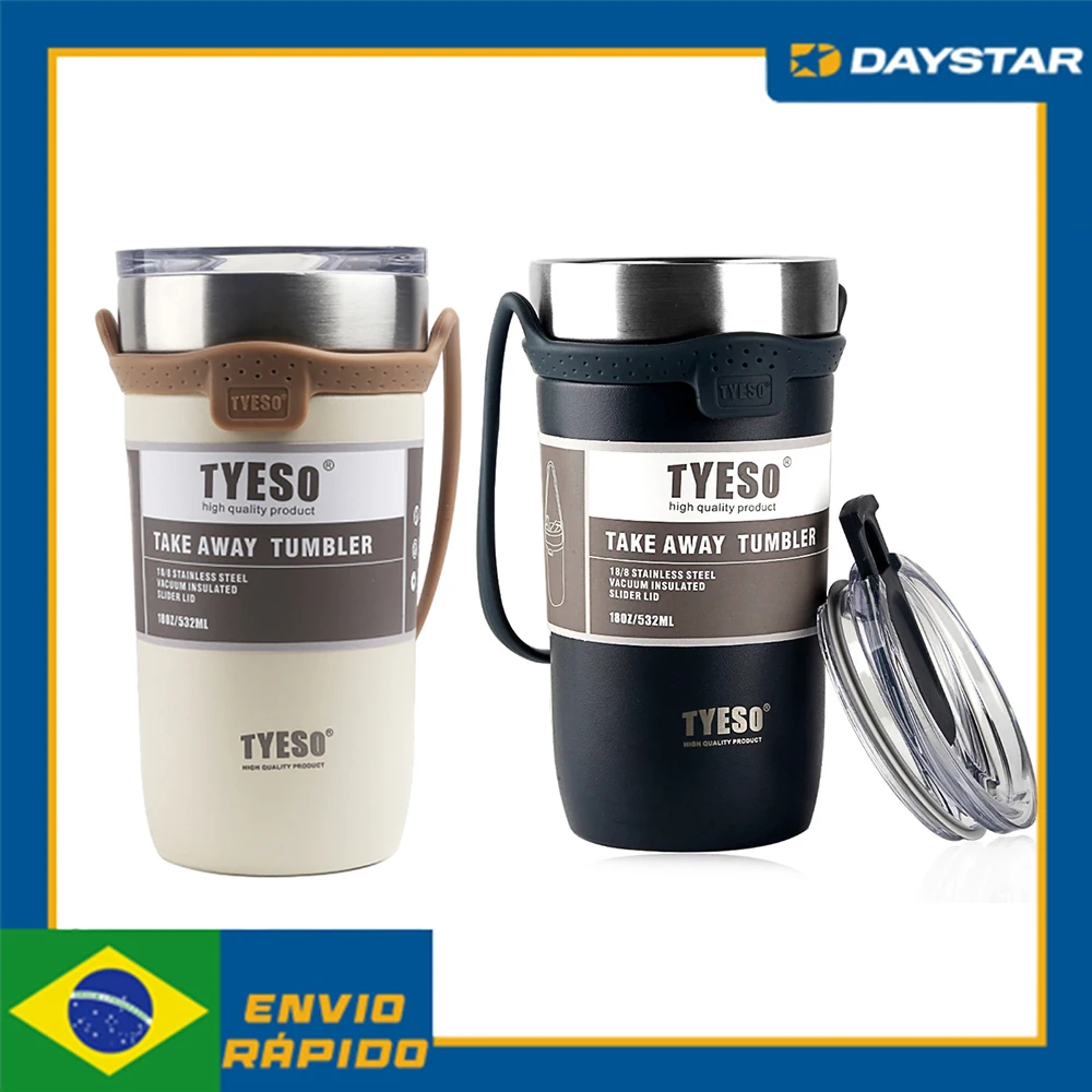 

Garrafa Térmica de Café Aço Inoxidável Caneca de Silicone Portátil 532ML MS051