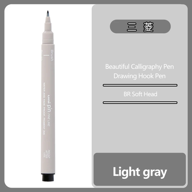 UNI  ручка-крючок для рисования BR черная/темно-серая/светло-серая/коричневая
