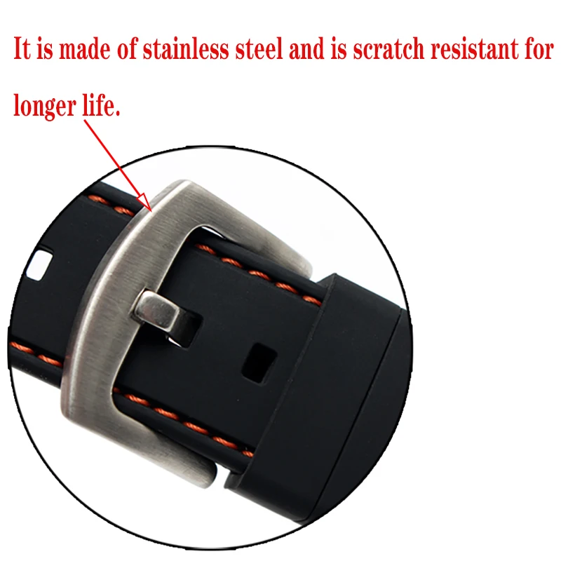 Generic Watchband Silicone Rubber Watch Strap Bands Waterproof 20mm 22mm 24mm  26mm Watches Belt