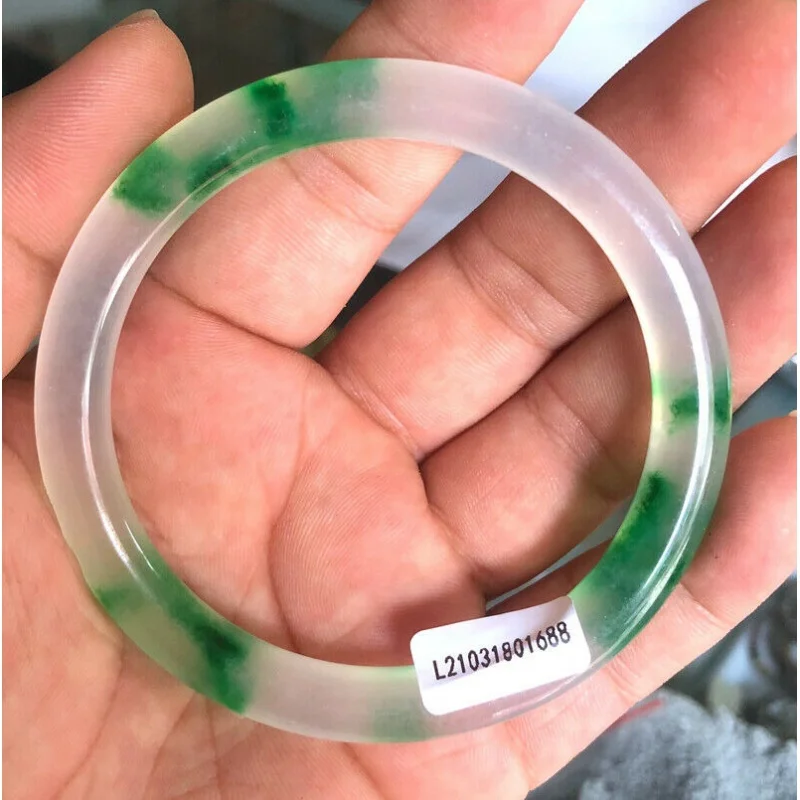 

Certified Green Burma 100% Natural JADE Jadeite Bangle Bracelet 61.5mm 1688
