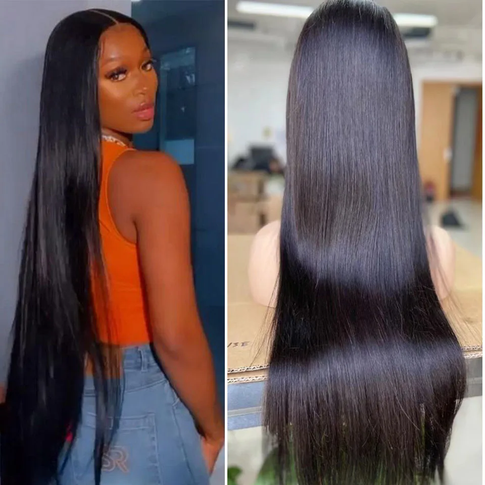 13X6 Lace Front Human Hair Wigs 42 40 Inch Lace Front Wig 100% Straight Human Hair Wigs Brazilian 4X4 5x5 6X6 Lace Closure Wig