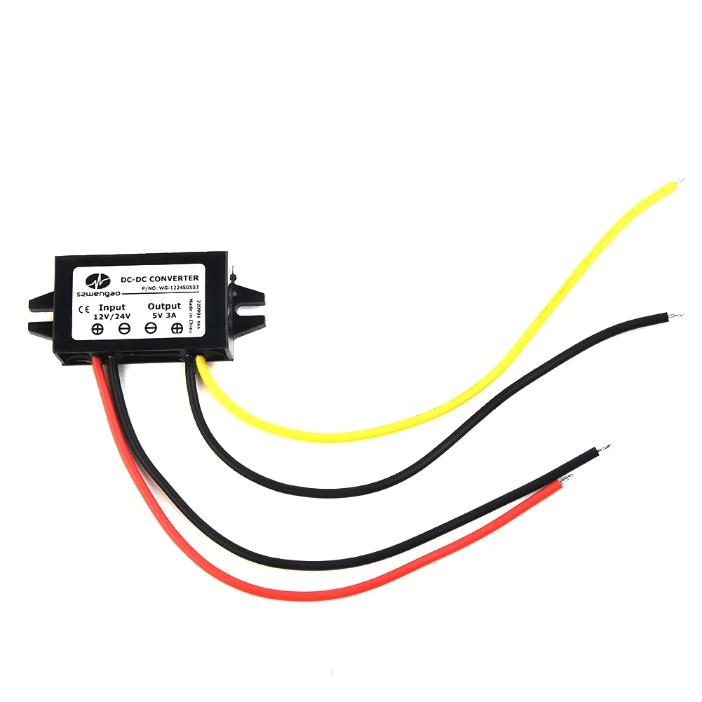 

DC/DC Step Down Converter Regulator 12V/24V To 5V 3A 15W Step Down Power Supply Overload/overcurrent/overtemperature/short