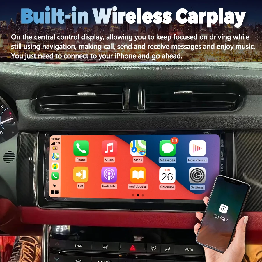 Автомобильный стереопроигрыватель для Jaguar XF XFL 2016-2019 10 25 дюймов QLED экран Android 13 GPS