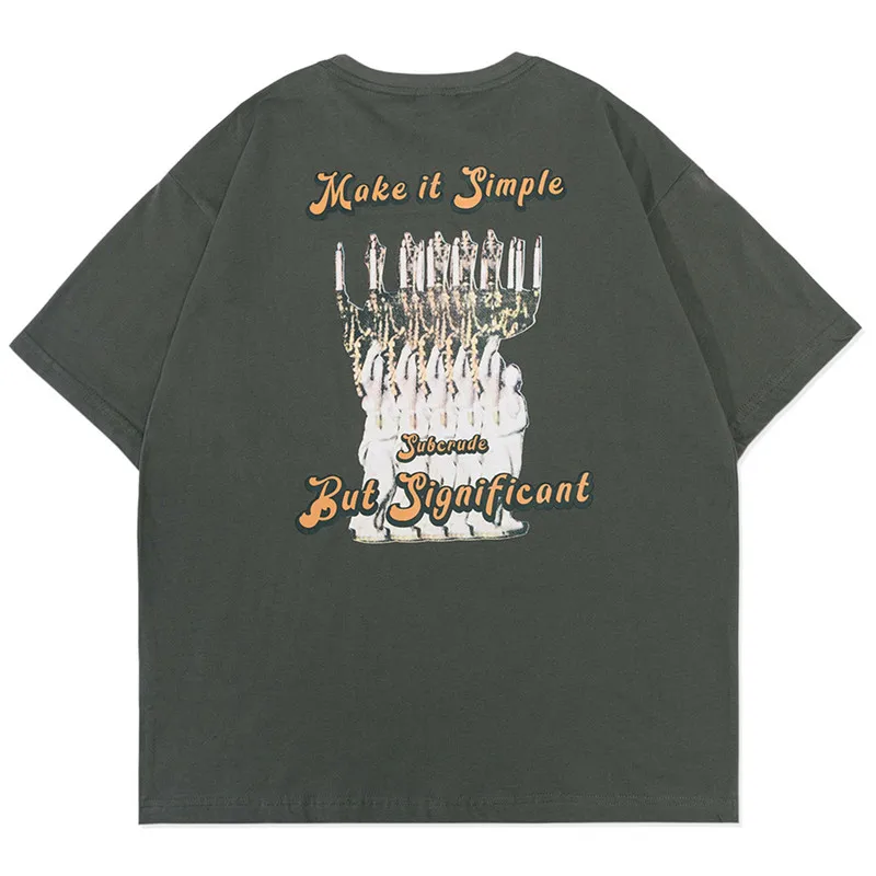 

2022 Men T Shirt Hip Hop Streetwear Graphic Letter Printed Tops Tees Summer Harajuku Cotton Loose Couple Short Sleeve TShirts