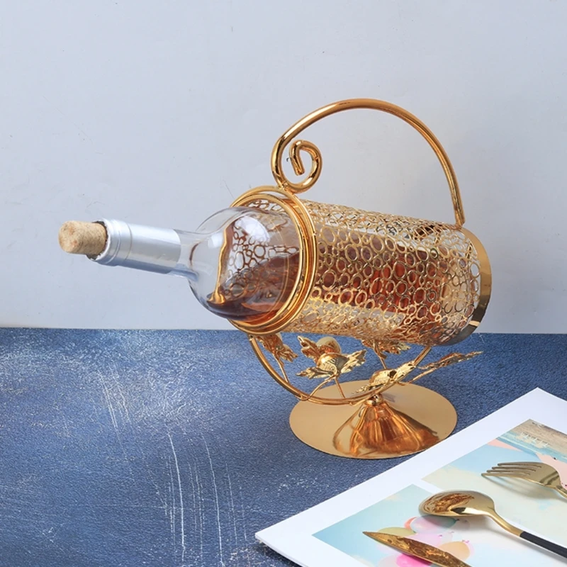 

Iron Tabletop Wine Rack European Red Wine Bottle Rack Storage Shelf Freestanding