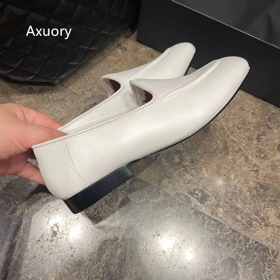 2023 Women's French Retro Shallow Cut Mary Jane Single Shoes Genuine Leather Soild Color With Box