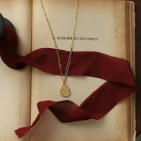 2022 fashion vintage inspired gold rose pendant necklace elegant pendant round rose pendant hypoallergenic