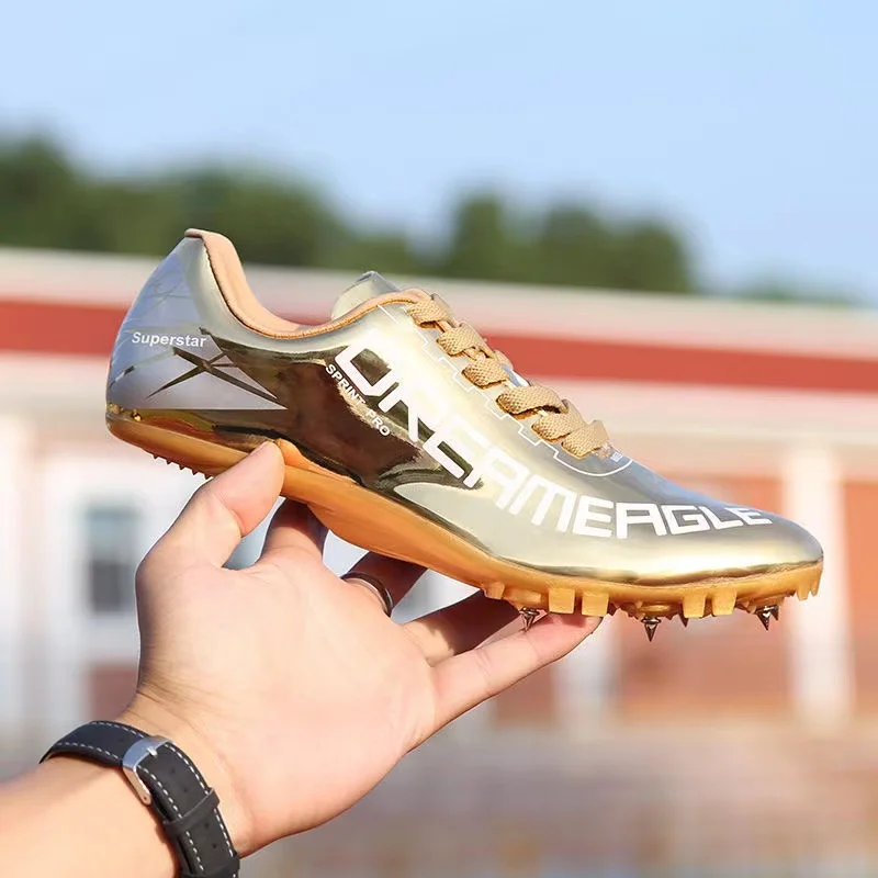 Men Track Field Shoes Women 8 Spikes Sneakers Athlete Running Training Lightweight Racing Match Spike Sport Shoes Size 35-45