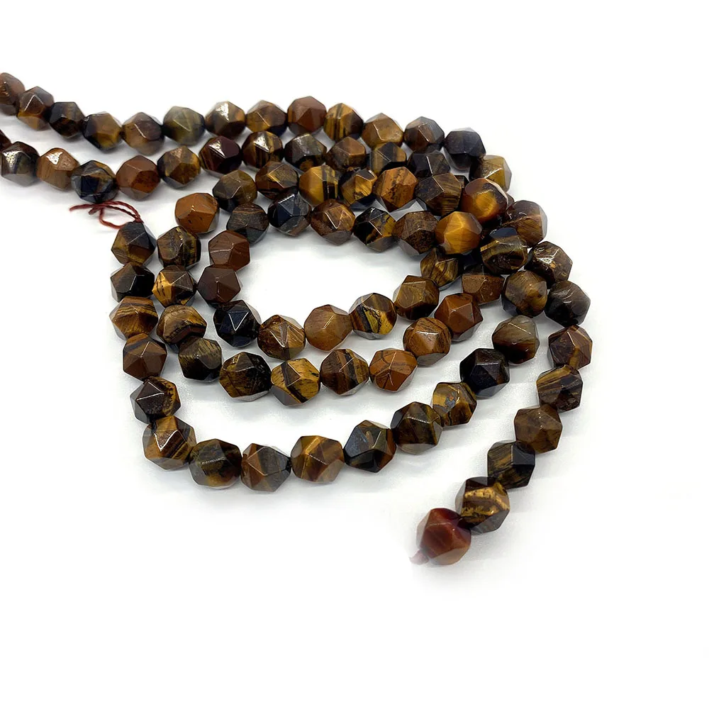 Натуральные желтые камни тигровый глаз граненые бусины россыпью 6/8/10 мм