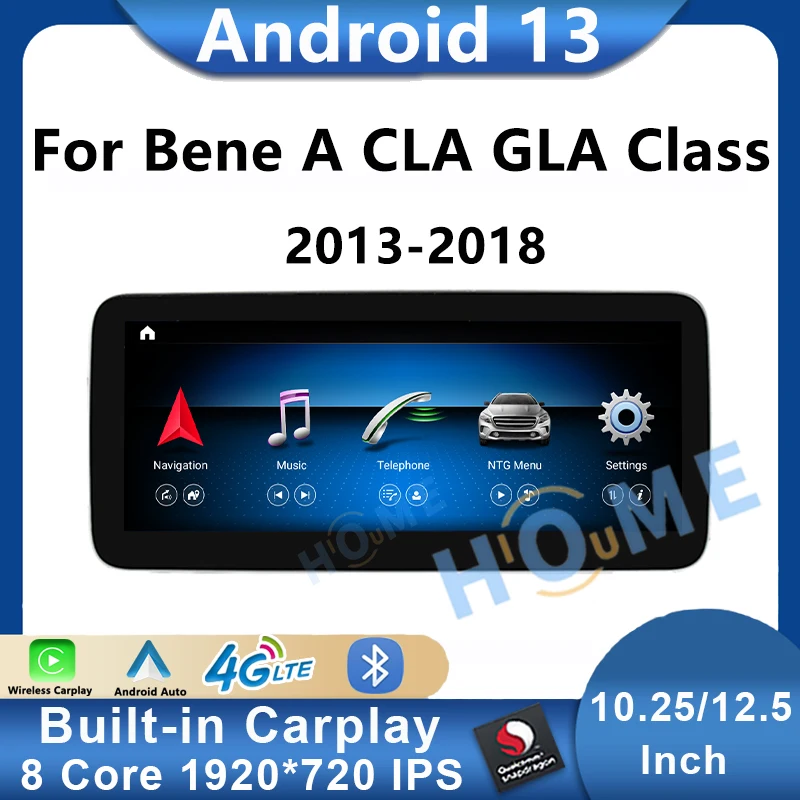 

10.25 / 12.5 Inch Snapdragon Android 13 Carplay Auto Car Radio For Mercedes Benz A W176 CLA C117 X117 GLA X156 Multimedia Player