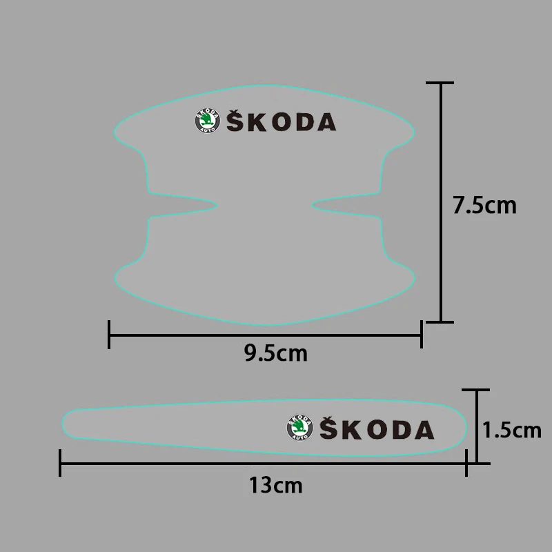 Фото Защитная пленка для дверных ручек Skoda Kodia Rapid Karoq Felicia Kamiq Fabia 2 Octavia A7 Yeti Tour, превосходные автомобильные наклейки №2