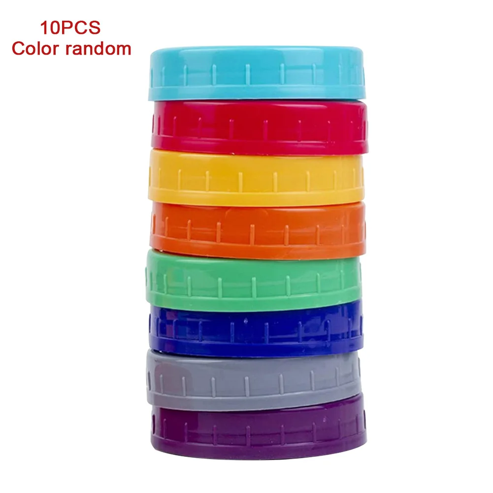 

10pcs Tea Kitchen Sealing PP Reusable Wide Mouth Storage Caps Mason Jar Lids Glass Bottles Home Leak Proof Anti Scratch Canning