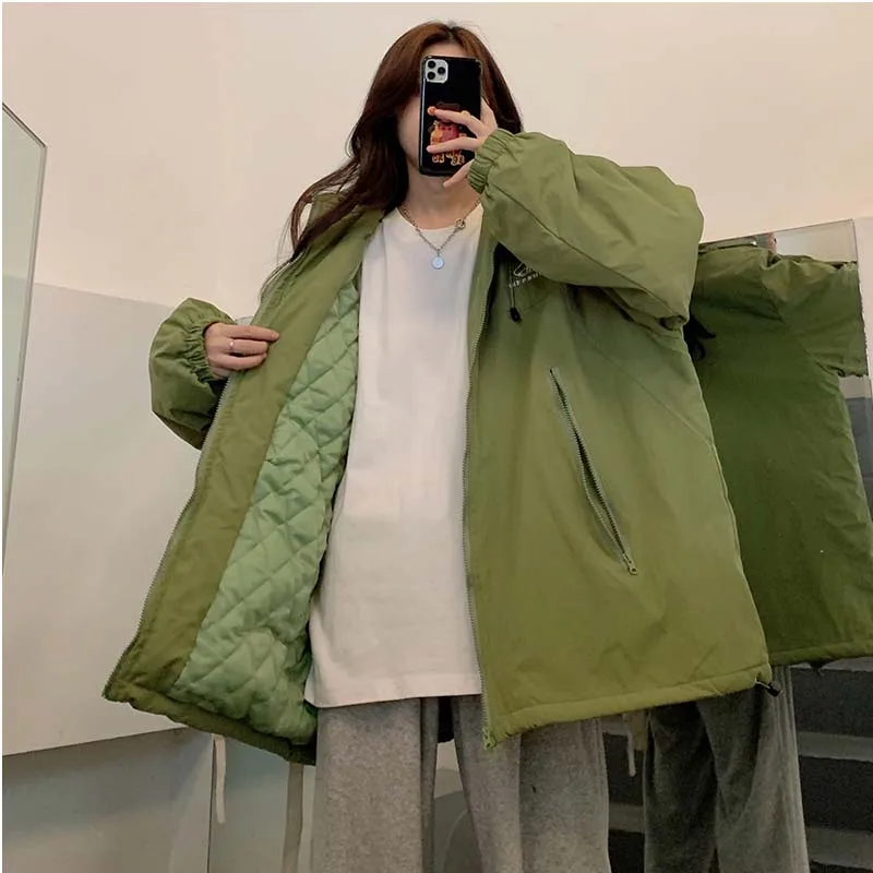 2023 New Winter Large Size Cotton Jackets Women's Cothing Casual Winter Coats Girls Hooded Outerwear jp756