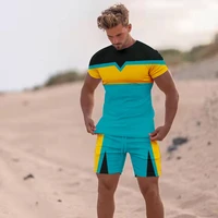 mens tracksuit summer short sleeve t shirt shorts 2 piece sets soild clothes streetwear sportswear male oversized t shirt suit