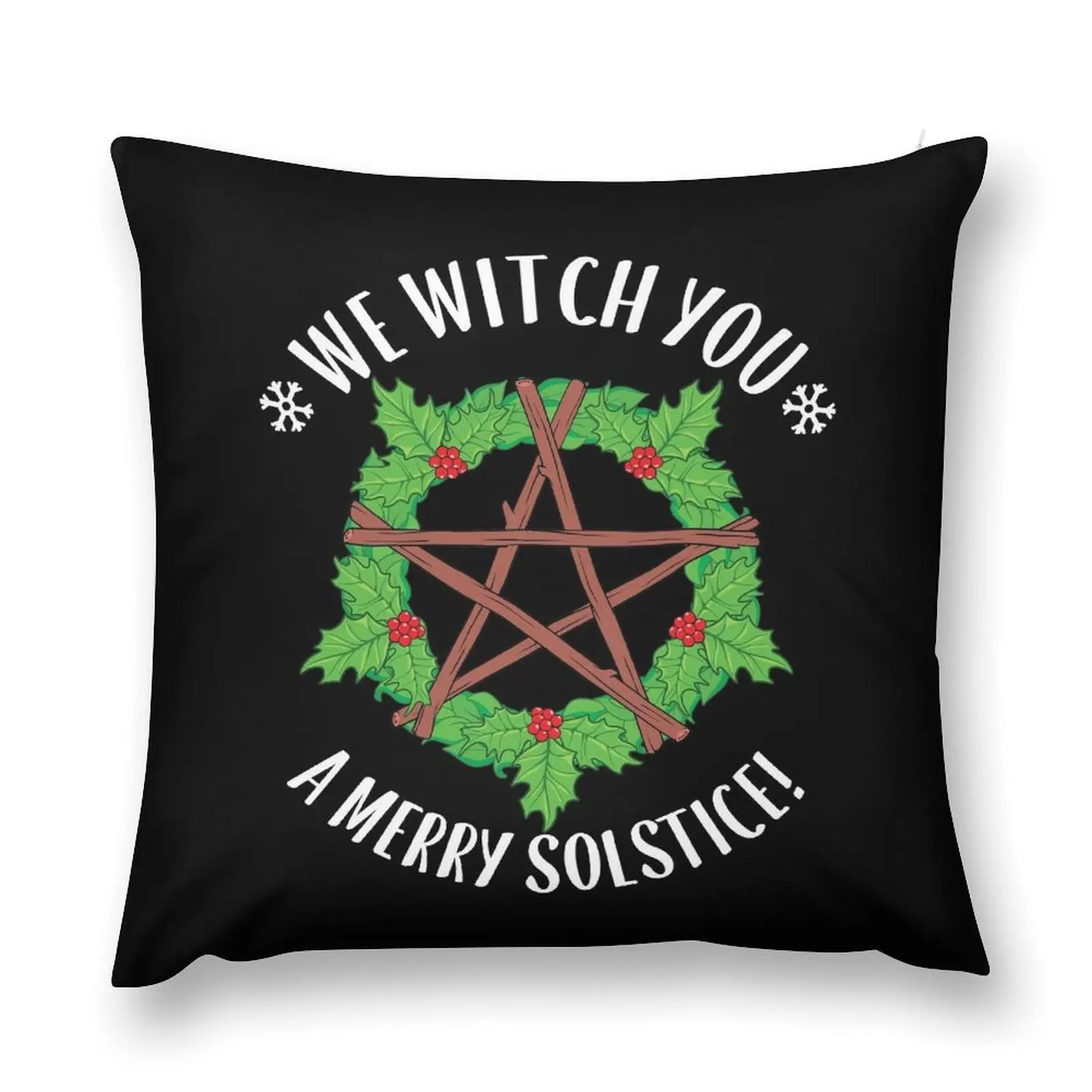 Yule Pagan We Witch You A Merry Winter Solstice декоративная подушка осенняя наволочка