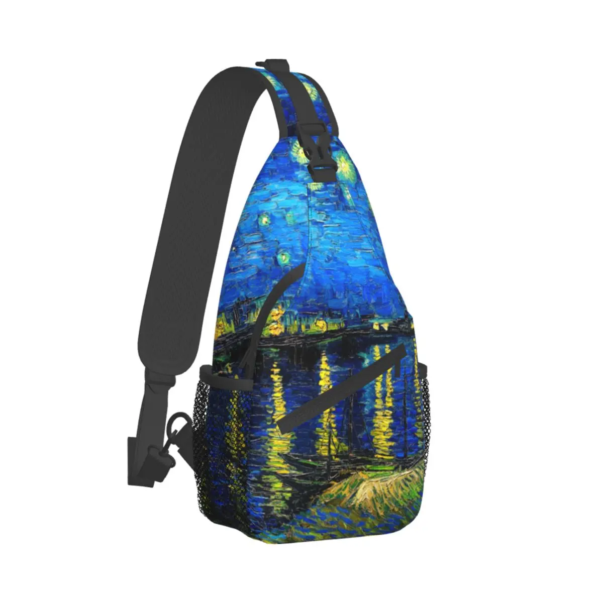 

Starry Night Shoulder Bags Vincent Van Gogh Novelty Chest Bag Boy University Sports Sling Bag Outdoor Graphic Crossbody Bags