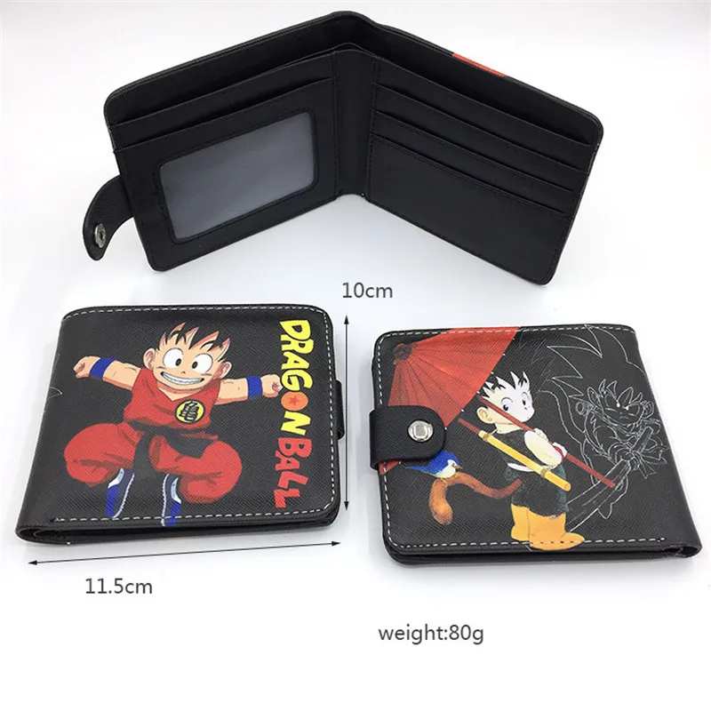 

2023 Wu Kong Buckle Wallet Dragon Ball Pu Leather Purse Male Female Slim Wallet Anime Monkey King Kids Cion Wallets