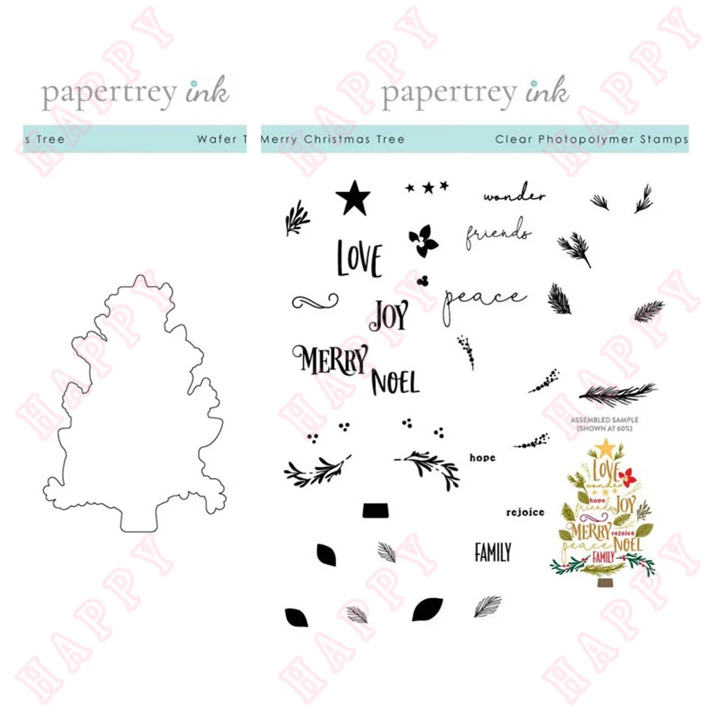 

Metal Cutting Dies And Clear Stamps Merry Christmas Tree For 2022 New Scrapbook Diary Decoration Embossing Template DIY Handmade