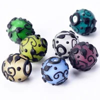 5pcs big round shape 18mm matte lampwork glass loose beads for diy crafts jewelry making findings